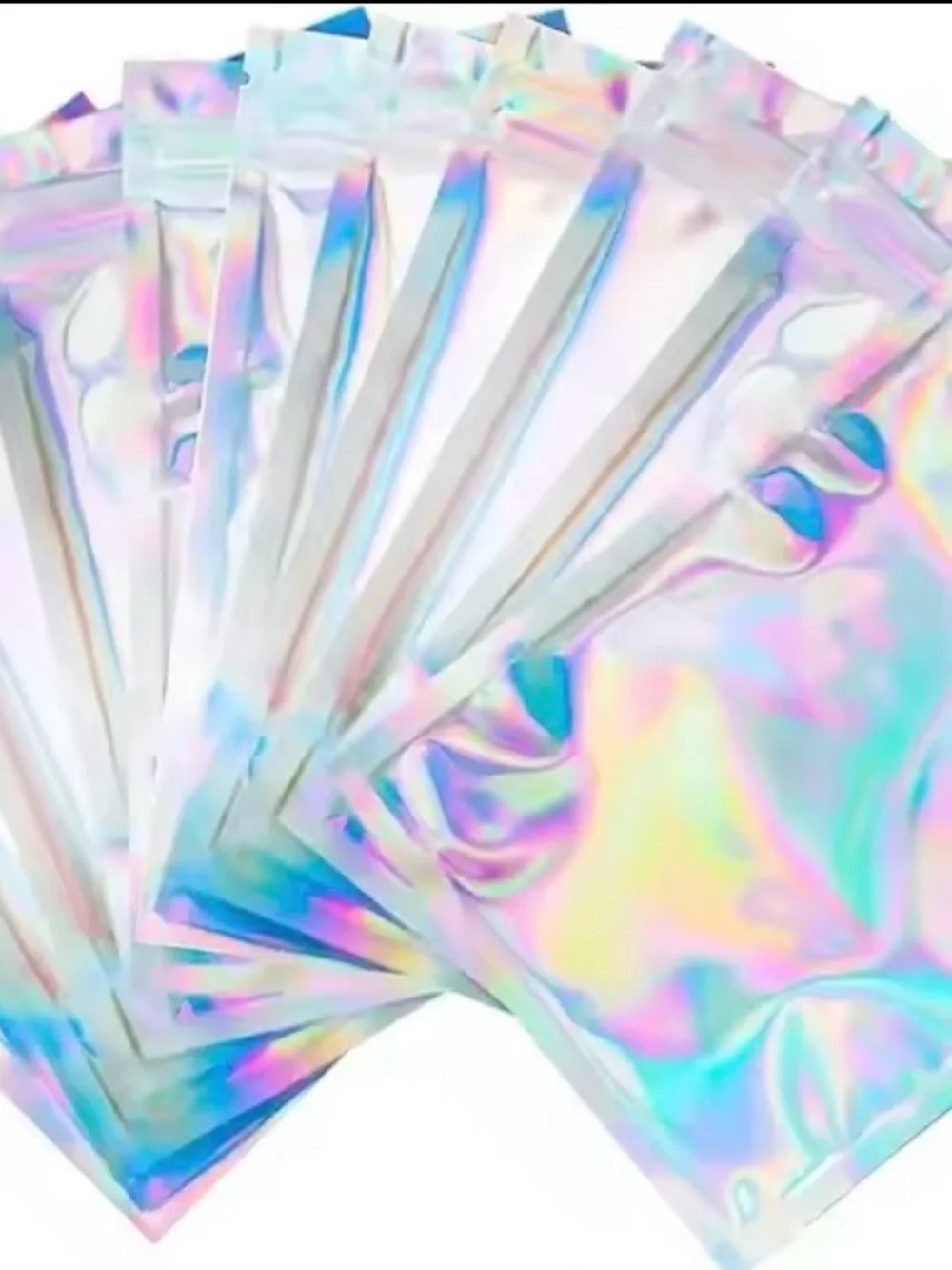 Holographic Iridescent Resealable Party Bags - 50 Pack